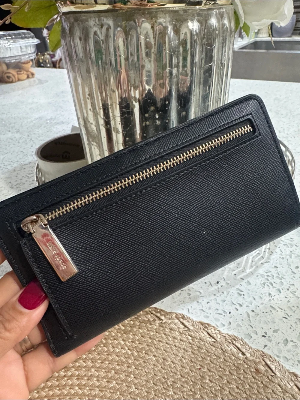 🖤Kate Spade Madison Large Slim Bifold Saffiano Leather Wallet Black